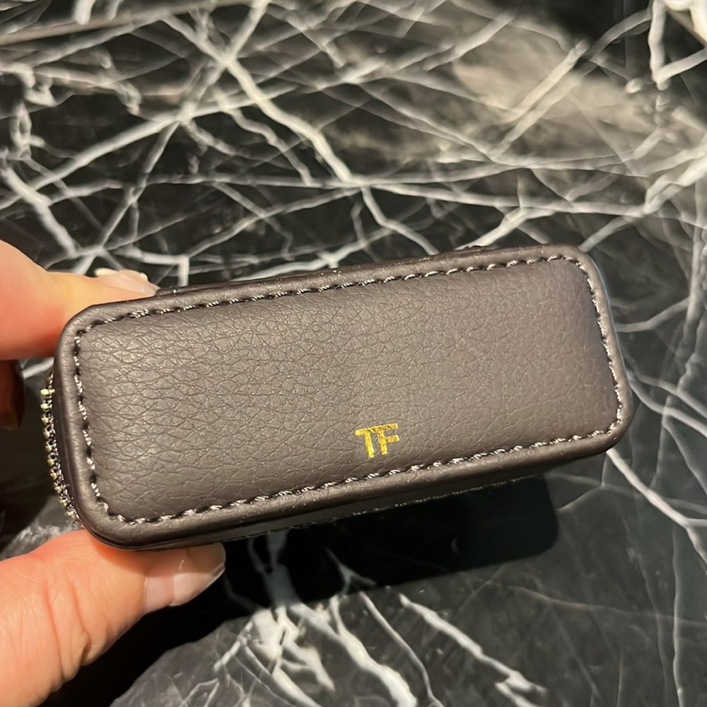 Tom form lipstick case Brown Leather Zippered box new in box!